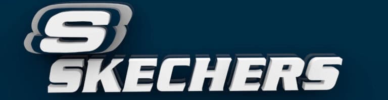 Skechers logo on a dark background for corporate carnival event branding.