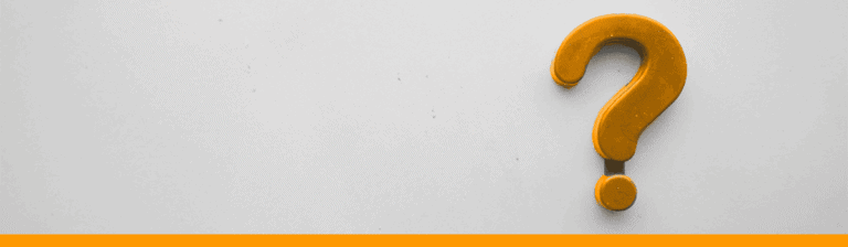 An orange question mark