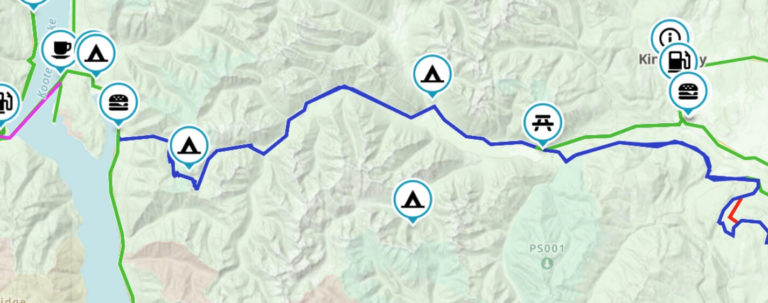 map of Gray Creek pass motorcycle route