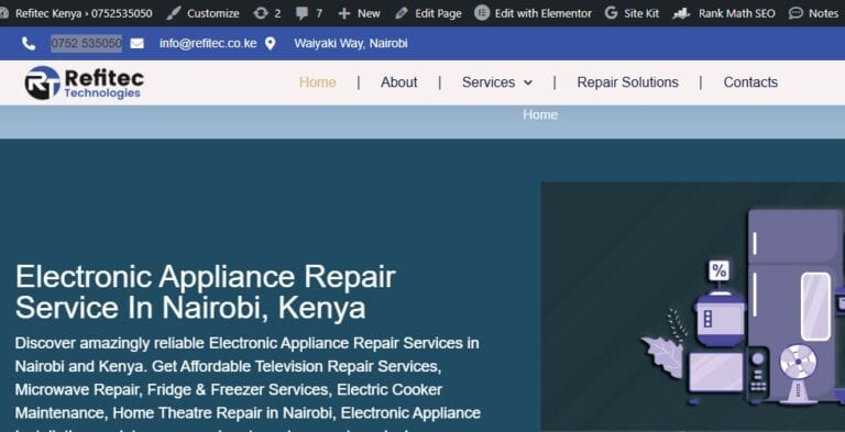 Refitec Appliance Repair Services in Nairobi : Electronics & Fridge Repair