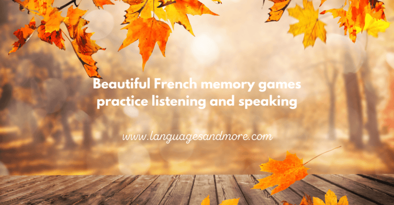Interactive memory game - French autumn/fall vocabulary