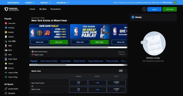 Fanduel login page