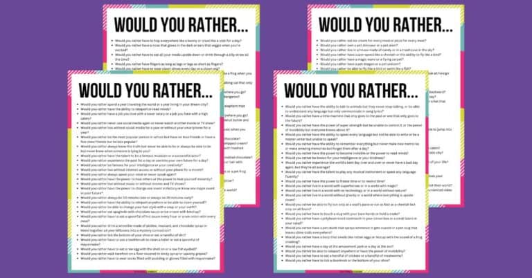 101 Would You Rather Questions for Kids
