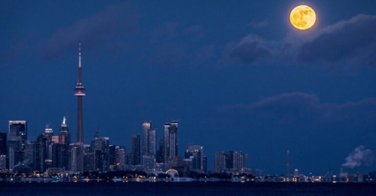 Full Snow Moon above Toronto tonight