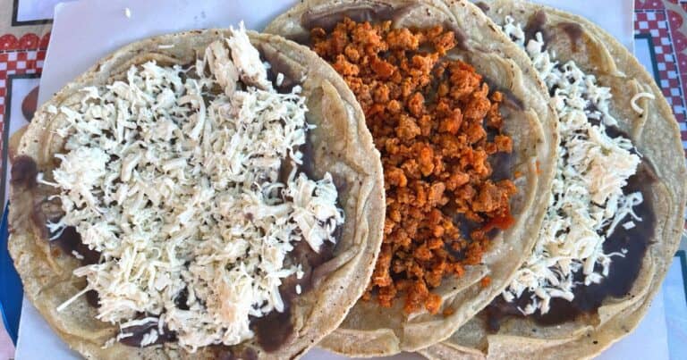 plate with three of the best memelas oaxaca has