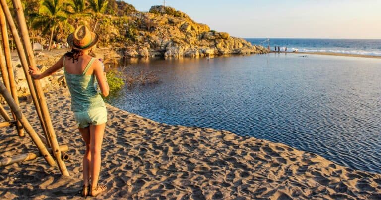 woman on the beach in zipolite mexico