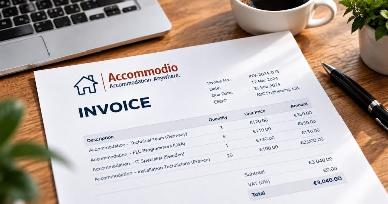 One consolidated accommodation invoice