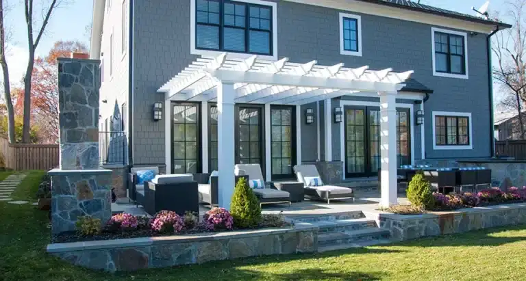 low maintenance pergola over patio