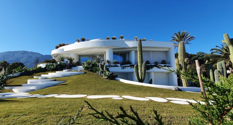 Modern hillside villa with infinity pool