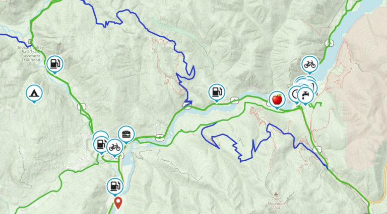 Nelson BC is a destination hub for cruiser ADV and dual sport motorcycle adventures to ride paved and gravel routes.