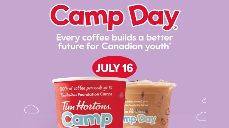 Tim Hortons® Camp Day® is today: 100% of proceeds from hot and iced coffee sales donated to Tim Hortons Foundation Camps!