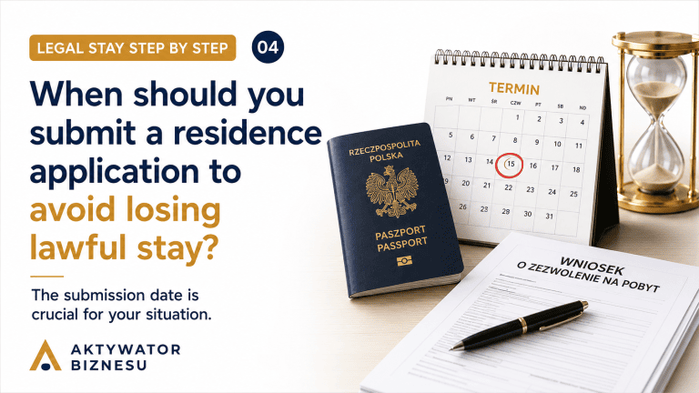 When should you submit a residence application to avoid losing legal stay – calendar, passport and residence permit application form