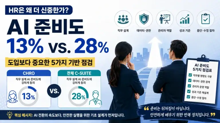 AI 준비도 13%가 말하는 것, HR이 먼저 세워야 할 5가지 기반