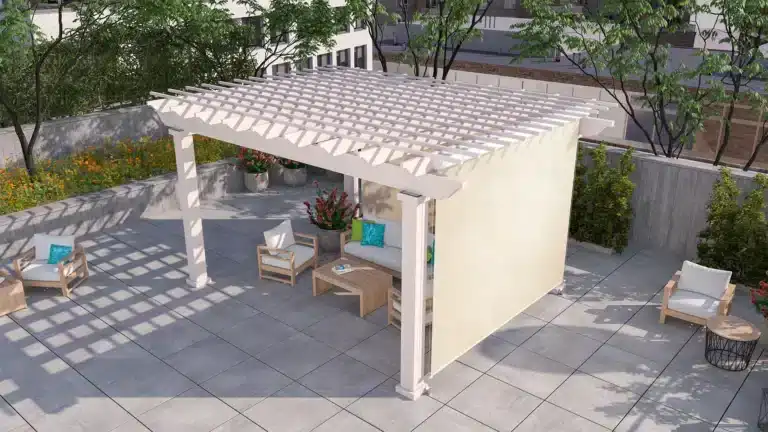 Trex Pergola with outdoor blinds