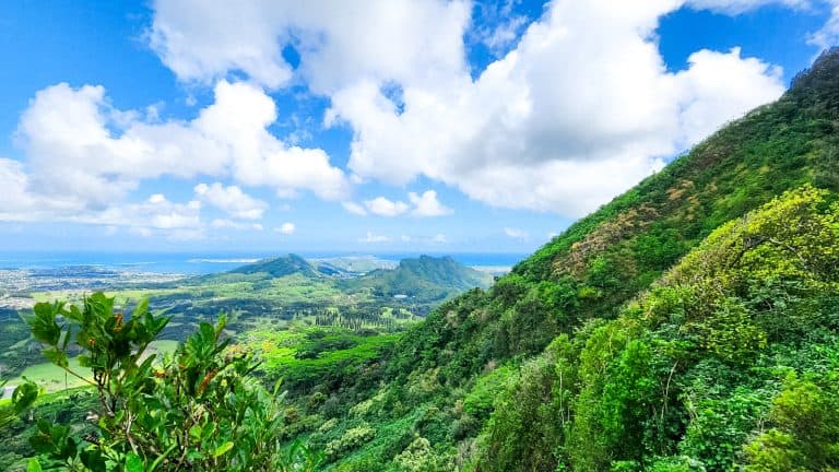 Nu uanu Pali Lookout overlooking the westward side of Oahu, Hawaii. | The Spine Tingling Pali Lookout Legend
