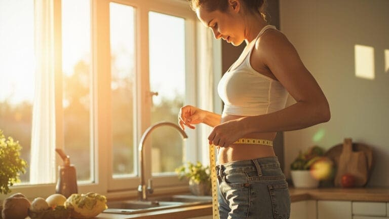 effective slimming tips tips - woman measuring waist near sunny window
