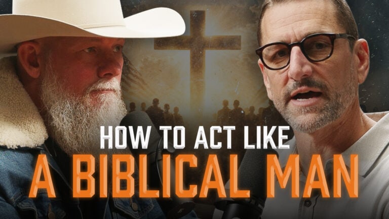 Two Men talking with text "How To Act Like A Biblical Man"