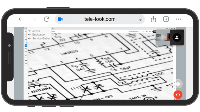tele-LOOK Screensharing: Technische Zeichnungen und Dokumente in den Live-Video-Call einblenden