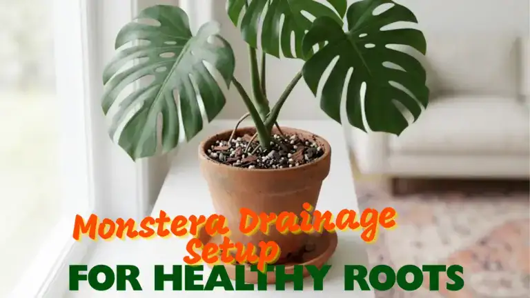 Healthy Monstera growing in a pot with drainage holes and chunky soil mix