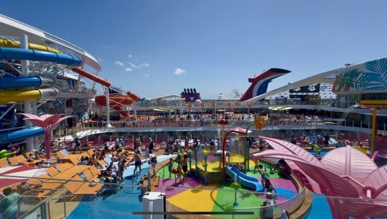 Utopia of the seas top deck with slides