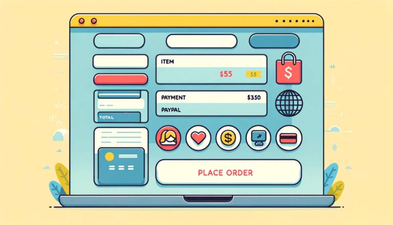 checkout page, simple and clean