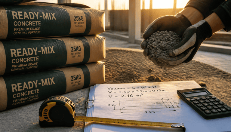 combien de sac de béton tout prêt pour 1m2