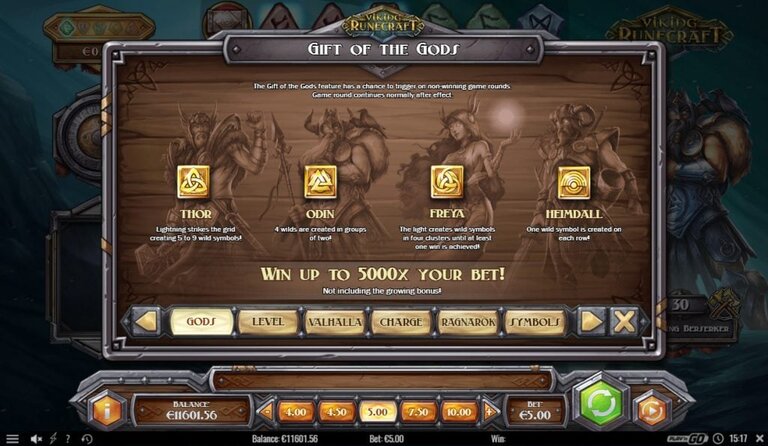 viking runecraft paytable symbols screenshot video slot play'n Go