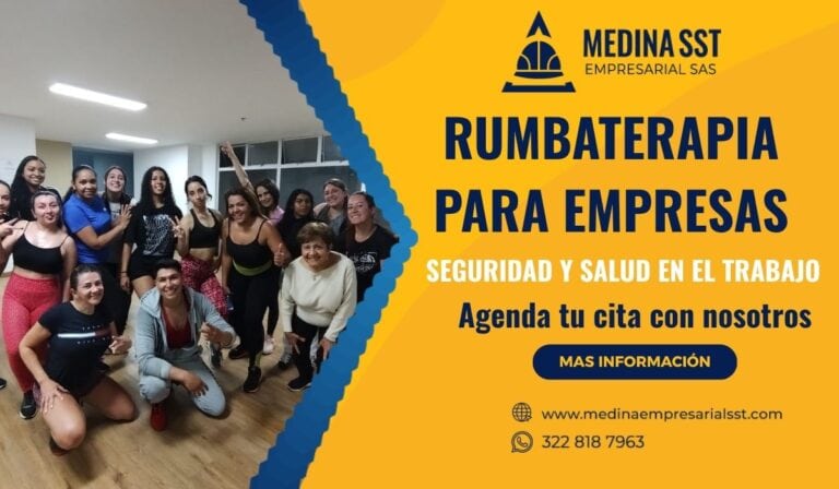Rumbaterapia para empresas con actividades de baile y motivación laboral, diseñada para integrar equipos, aumentar la productividad y mejorar el clima organizacional.