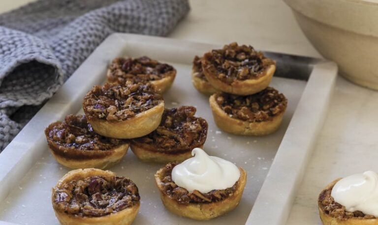 Recipe: SALTED CHOCOLATE PECAN TARTS – by Sylvia Kong & Emily Richards