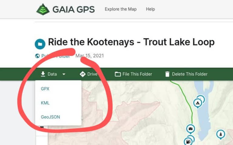 Screenshot showing the Gaia download button