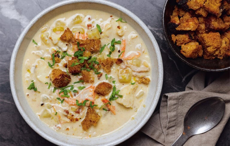 Chuck Hughes shares his famous Seafood Chowder Recipe