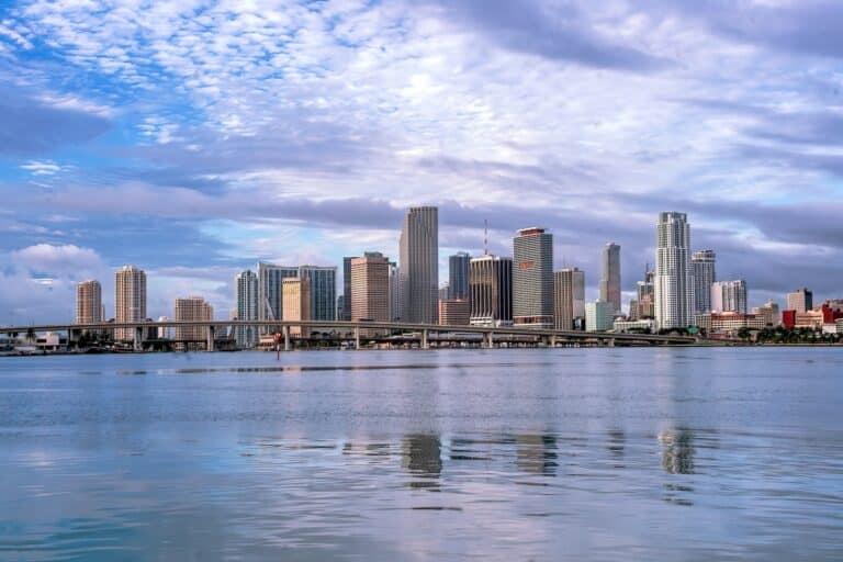 Brickell Miami skyline over Biscayne Bay