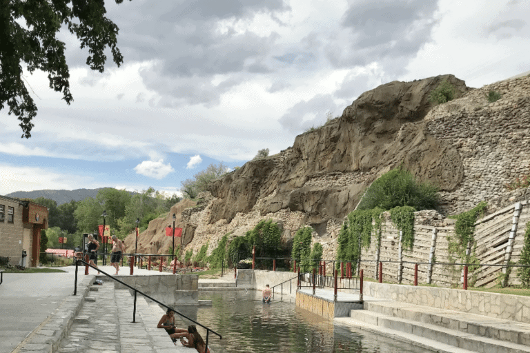Natural hot springs at Lava hot springs in Idaho.