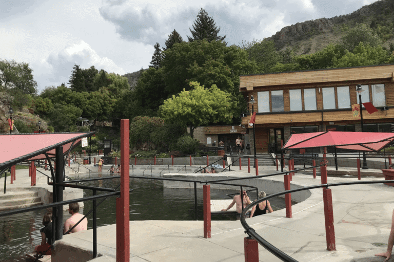 the hot pools in Lava hot springs in Idaho