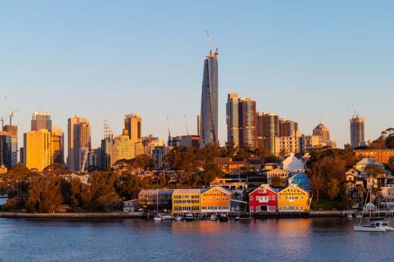 Barangaroo skyline viewed from Balmain in Sydney