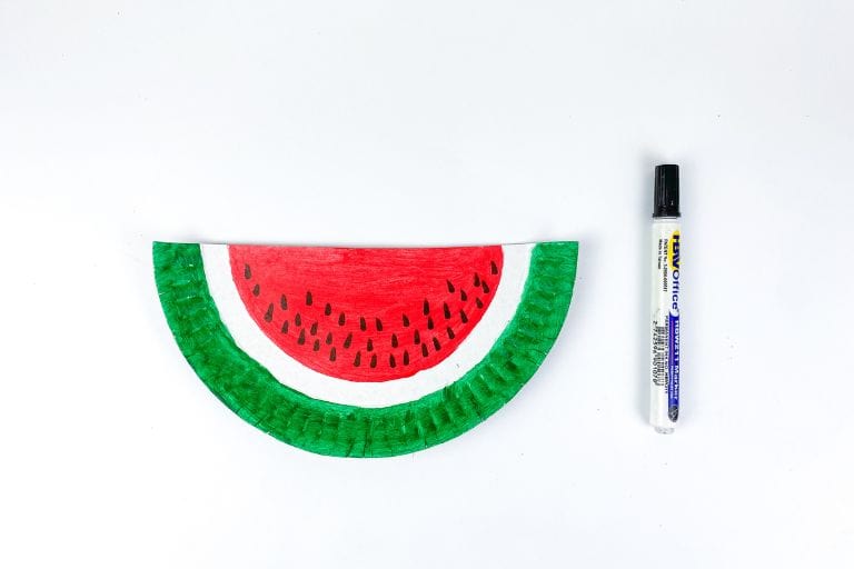 watermelon craft adding seeds