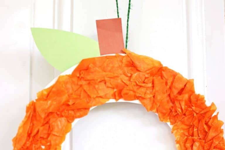 paper plate pumpkin craft