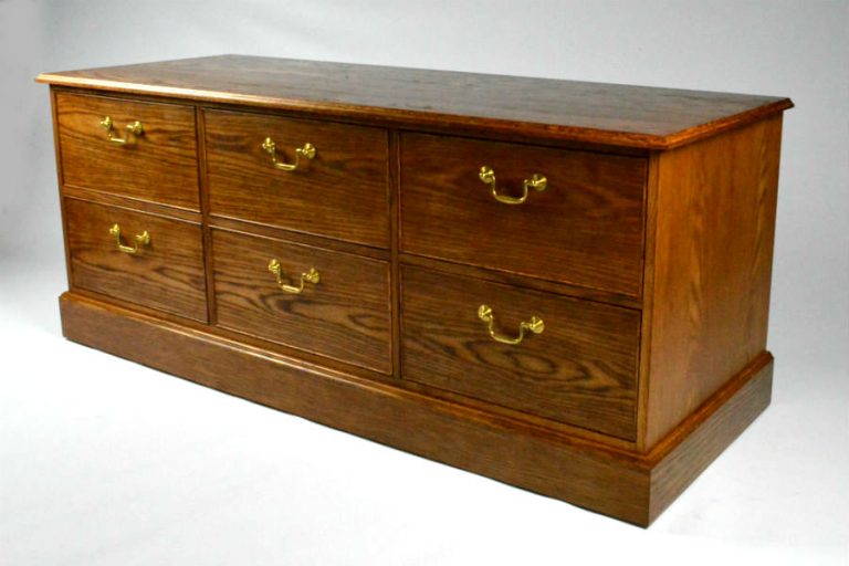 Oak cabinet with drawers made in traditional style with all the fine details and brass handles. Custom made timber furniture. Custom made furniture and furniture maker.