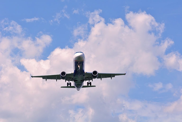 Airplane flying overhead