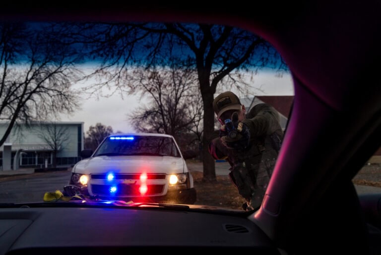 Officer trains undercover vehicle operations in Minnesota.