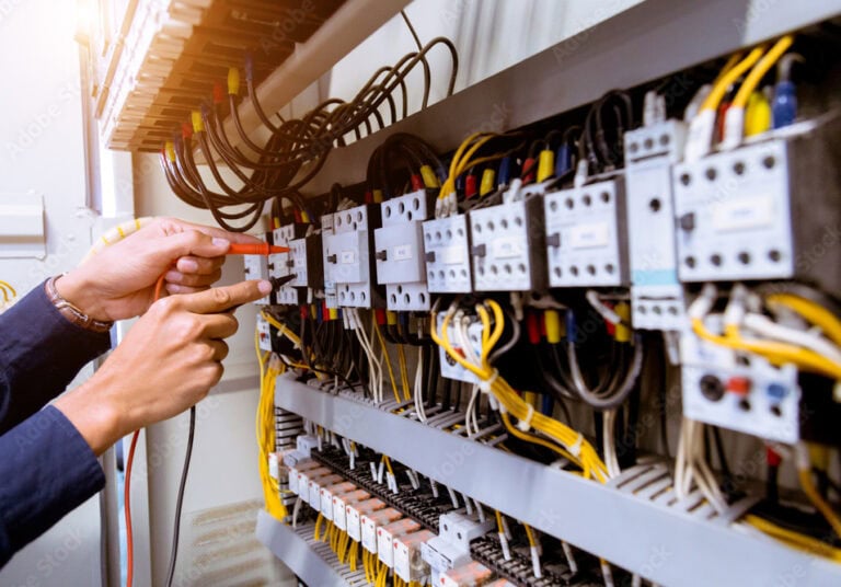 Electrician during testing