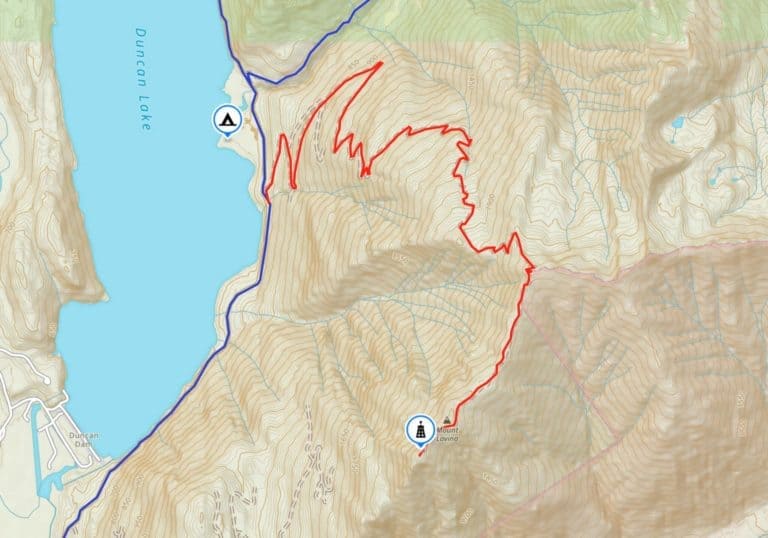 map of the motorcycle and atv trail to Lavina Lookout