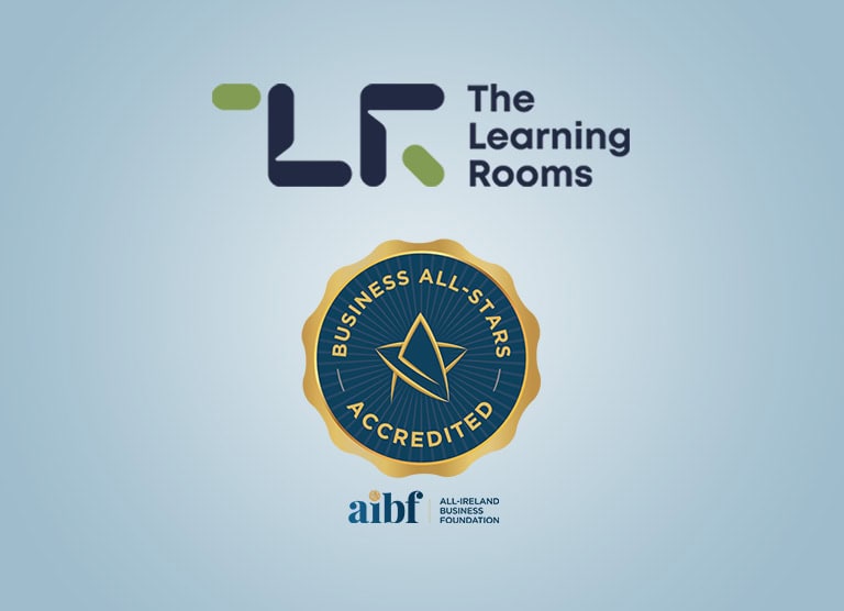 Business All Star accreditation for The Learning Rooms The Learning Rooms and AIBF Business All-Star logos