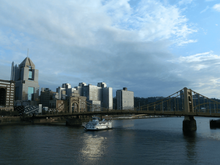 Ferry Boat crossing the water in Pittsburg