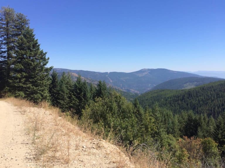 Motorcycle route from Christina Lake BC to Rossland BC riding along the Old Cascade Highway