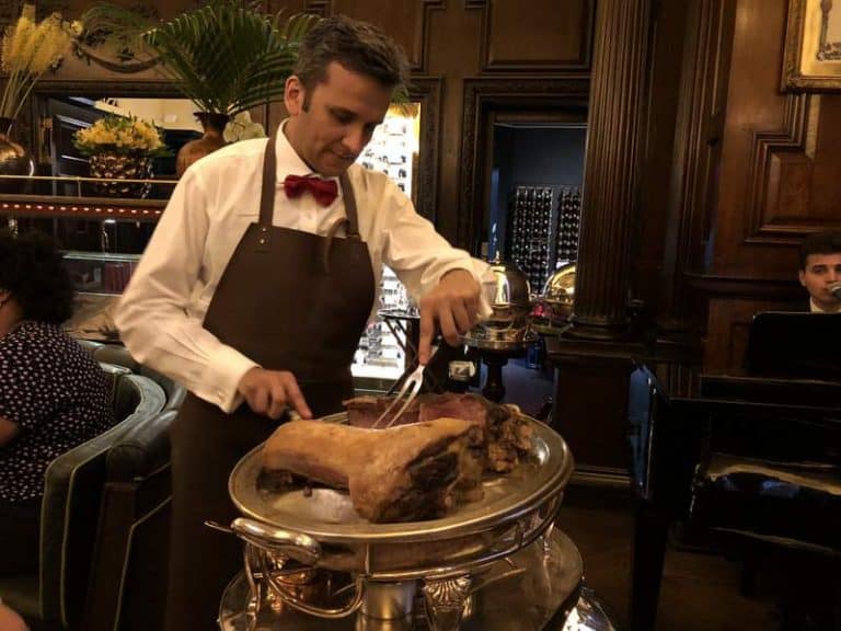 Roast lamb carving trolley Simpsons