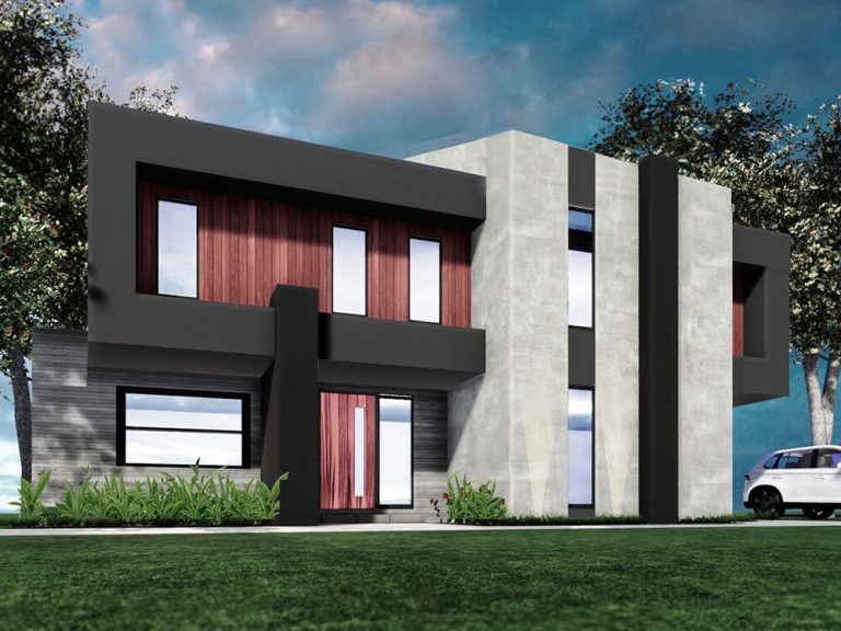 Large family home design on a steep site, Pakenham