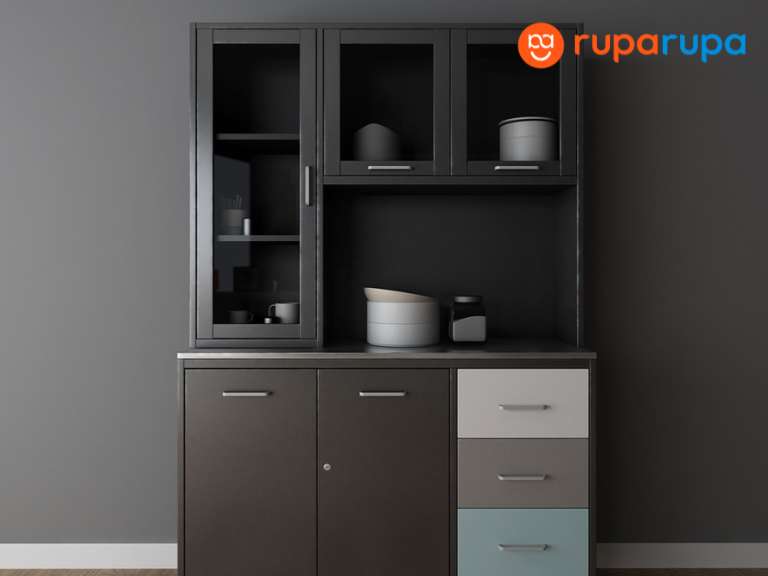 Sky Set Lemari Pakaian Dapur Metal - Hitam (1)