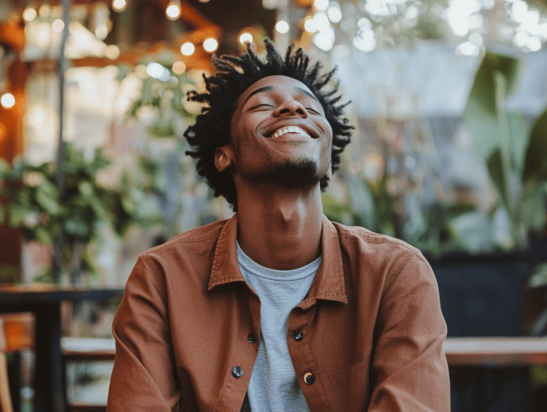 Man relieved and smiling