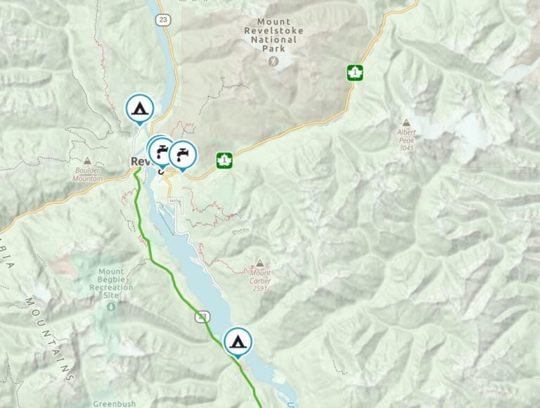 Map of Revelstoke Motorcycle Routes